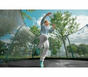 Батут Arland 8ft с внутренней страховочной сеткой и лестницей (Blue) купить в Москве-13